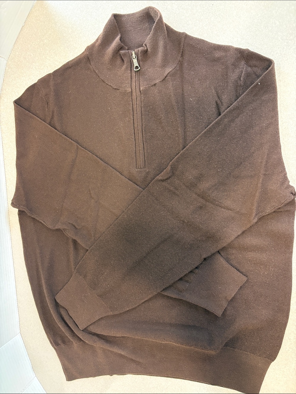 Men's Brown Half-Zip Sweater